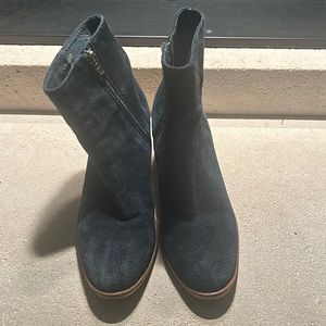 Silent D Blue leather booties